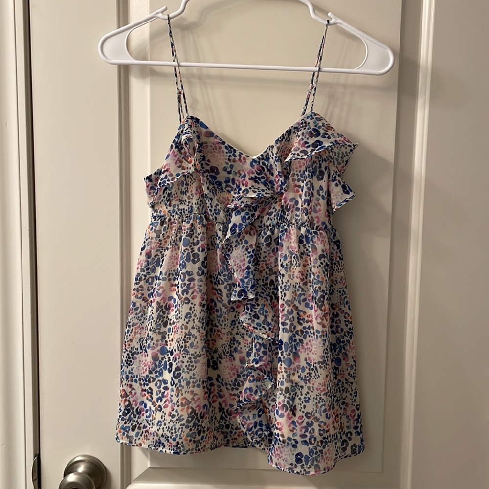 Candie’s Flowy Leopard Print Sleeveless Top Size Small NWT